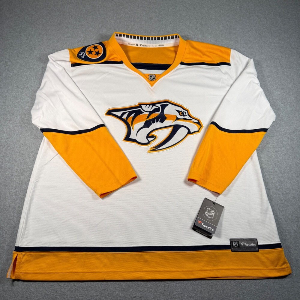 Fanatics Nashville Predators NHL Breakaway Jersey Womens 4XL White Gold New